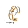 Ladies Titanium Steel And Stainless Steel Irregular Geometric Ring With 18K Gold Plated Electroplating Style