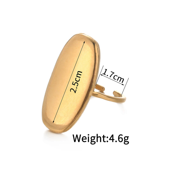 Ladies Titanium Steel And Stainless Steel Irregular Geometric Ring With 18K Gold Plated Electroplating Style
