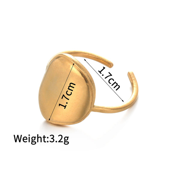 Ladies Titanium Steel And Stainless Steel Irregular Geometric Ring With 18K Gold Plated Electroplating Style
