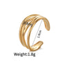 Ladies Titanium Steel And Stainless Steel Irregular Geometric Ring With 18K Gold Plated Electroplating Style