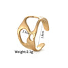 Ladies Titanium Steel And Stainless Steel Irregular Geometric Ring With 18K Gold Plated Electroplating Style