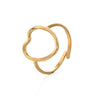 Ladies Titanium Steel And Stainless Steel Irregular Geometric Ring With 18K Gold Plated Electroplating Style