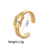 Ladies Titanium Steel And Stainless Steel Irregular Geometric Ring With 18K Gold Plated Electroplating Style