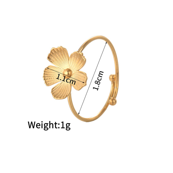 Ladies Titanium Steel And Stainless Steel Irregular Geometric Ring With 18K Gold Plated Electroplating Style