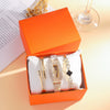 Ladies Titanium Steel And Stainless Steel Round Dial Quartz Watch Bracelet Set Fashion Casual Style
