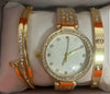 Ladies Titanium Steel And Stainless Steel Round Dial Quartz Watch Bracelet Set Fashion Casual Style