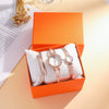 Ladies Titanium Steel And Stainless Steel Round Dial Quartz Watch Bracelet Set Fashion Casual Style