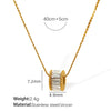 Ladies 316L Stainless Steel Clavicle Chain Jewelry With Microinlaid Full Diamond Small Waist Pendant And Geometric Style Electroplated
