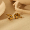 Ladies Titanium Steel Earrings Cshaped Bamboo Bread Diamond Geometric Light Luxury