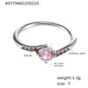 Ladies 316L Stainless Steel Geometric Light Luxury Electroplating Diamond Ring