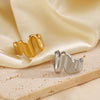 Ladies Titanium Steel Geometric Wave Open Ring 18K Gold Plated