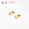 Ladies Titanium Steel Heartshaped Earrings With Logo Electroplating And Letters Numbers Text Design