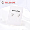Ladies Titanium Steel Heartshaped Earrings With Logo Electroplating And Letters Numbers Text Design