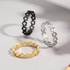Ladies Titanium Steel Hollow Fivepointed Star Geometric Style Electroplated Ring