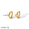 Ladies Titanium Steel Inlaid Zircon Earrings With Heart Drop Shape Geometric Light Luxury Style