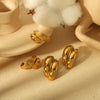 Ladies Titanium Steel Irregular Geometric Earrings With Electroplating Design