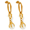 Ladies 316L Stainless Steel Plated Earrings With Creative Grip Clip Design And Pearl Accessories