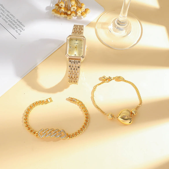 Ladies Vintage Quartz Watch Square And Round Shape Zinc Alloy And Alloy Material