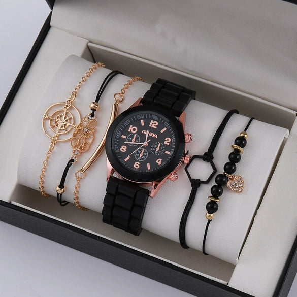 Ladies Watch Alloy Case Imitation Leather Strap Round Dial Leisure Style