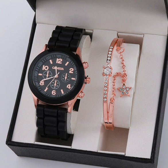 Ladies Watch Alloy Case Imitation Leather Strap Round Dial Leisure Style