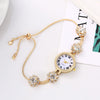 Ladies Watch Alloy Round Dial Fashion Simple Roman Numerals Pullout Bracelet