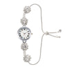 Ladies Watch Alloy Round Dial Fashion Simple Roman Numerals Pullout Bracelet