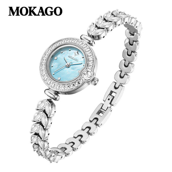 Ladies Watch Mermaid Bracelet Quartz Watch Alloy Stainless Steel Mineral Tempered Glass Waterproof