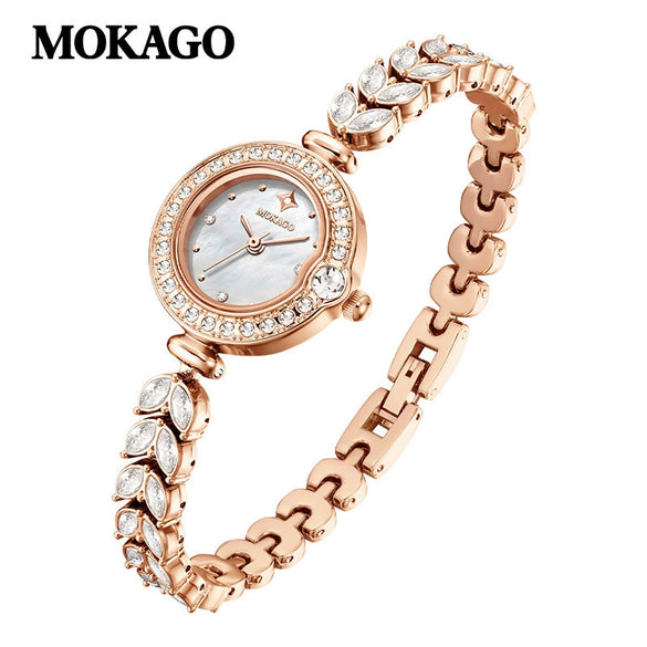 Ladies Watch Mermaid Bracelet Quartz Watch Alloy Stainless Steel Mineral Tempered Glass Waterproof