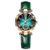 Ladies Waterproof Ultrathin Quartz Watch With Alloy Case Genuine Leather Strap And Sapphire Crystal Glass Mirror In Leisure Style Round Dial