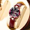 Ladies Waterproof Ultrathin Quartz Watch With Alloy Case Genuine Leather Strap And Sapphire Crystal Glass Mirror In Leisure Style Round Dial