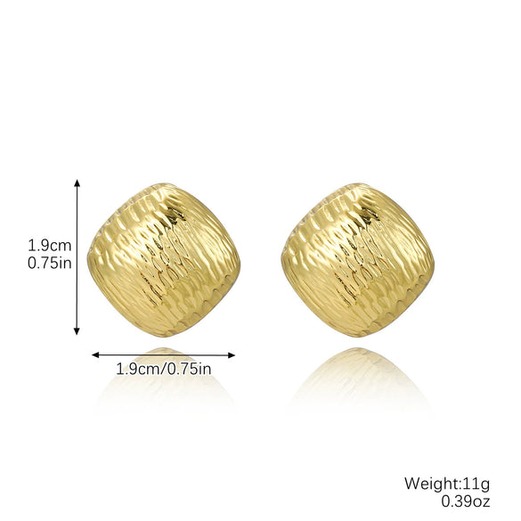 Ladies Zinc Alloy Geometric Style Electroplated Earrings With Flower And Drop Shape Pattern