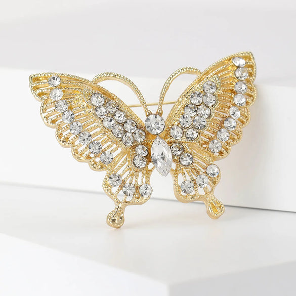 Lady Animal Alloy Inlay Artificial Diamond Women'S Brooches