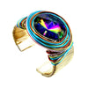 Lady Baroque Style Geometric Gem Alloy Glass Aluminum Wholesale Bangle