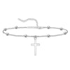 Lady Beach Streetwear Cross Heart Shape Stainless Steel Women'S Anklet