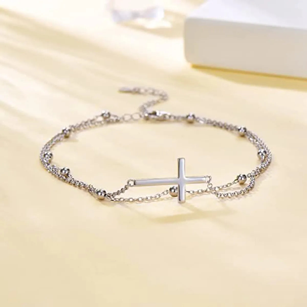 Lady Beach Streetwear Cross Heart Shape Stainless Steel Women'S Anklet