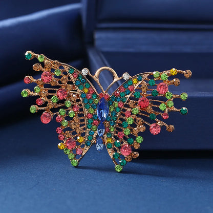 Lady Butterfly Alloy Plating Inlay Rhinestones Unisex Brooches 1 Piece