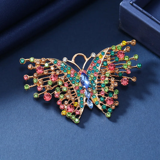 Lady Butterfly Alloy Plating Inlay Rhinestones Unisex Brooches 1 Piece