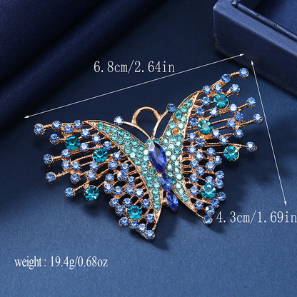 Lady Butterfly Alloy Plating Inlay Rhinestones Unisex Brooches 1 Piece