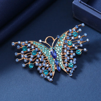 Lady Butterfly Alloy Plating Inlay Rhinestones Unisex Brooches 1 Piece