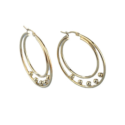 Lady Circle Stainless Steel Plating Earrings 1 Pair