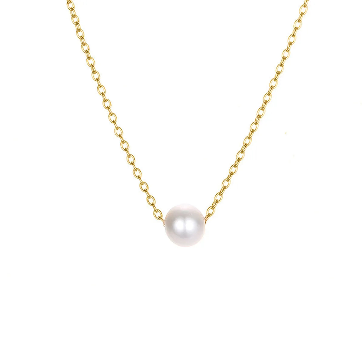 Lady Classic Style Geometric Imitation Pearl Alloy Women'S Pendant Necklace