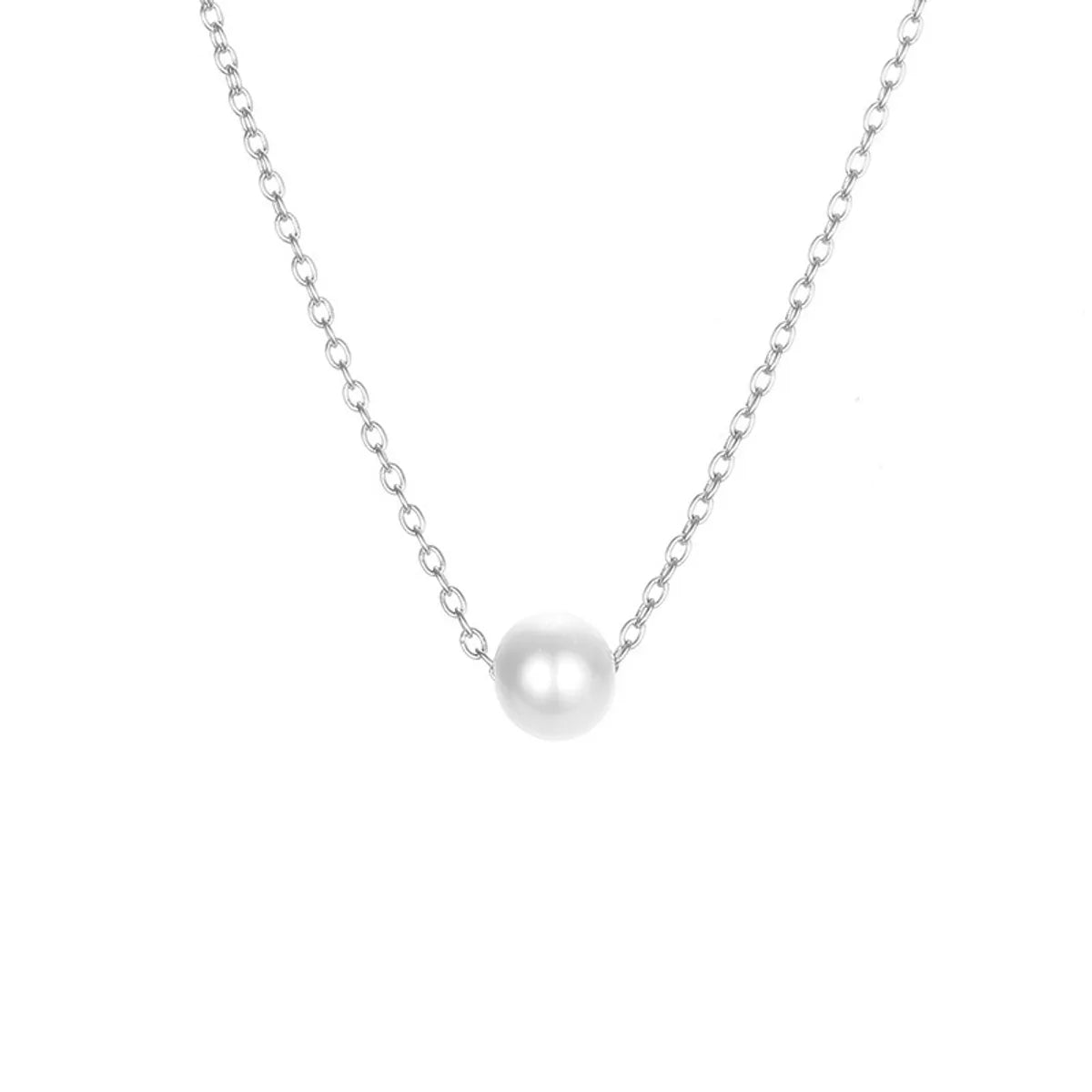 Lady Classic Style Geometric Imitation Pearl Alloy Women'S Pendant Necklace