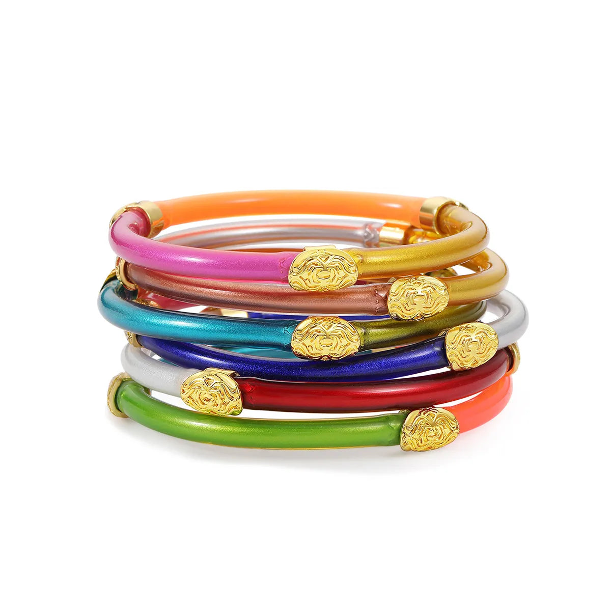 Lady Color Block Alloy Plating Women's Bangle