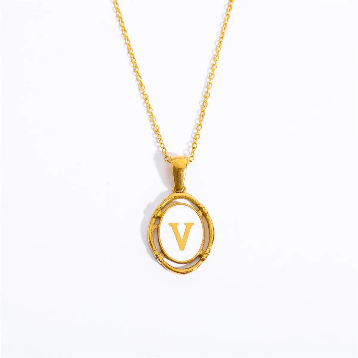 Wholesale Jewelry Lady Commute Letter 201 Stainless Steel 304 Stainless Steel 18K Gold Plated Plating Necklace