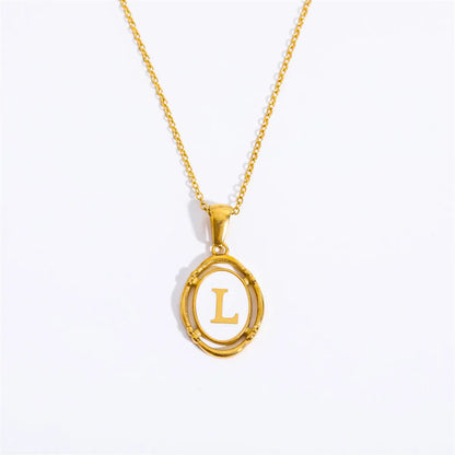 Wholesale Jewelry Lady Commute Letter 201 Stainless Steel 304 Stainless Steel 18K Gold Plated Plating Necklace