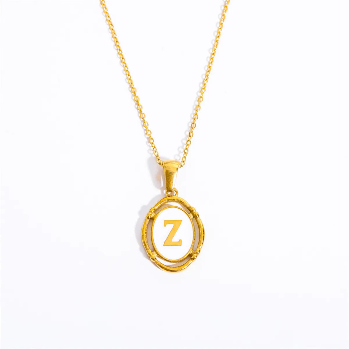 Wholesale Jewelry Lady Commute Letter 201 Stainless Steel 304 Stainless Steel 18K Gold Plated Plating Necklace