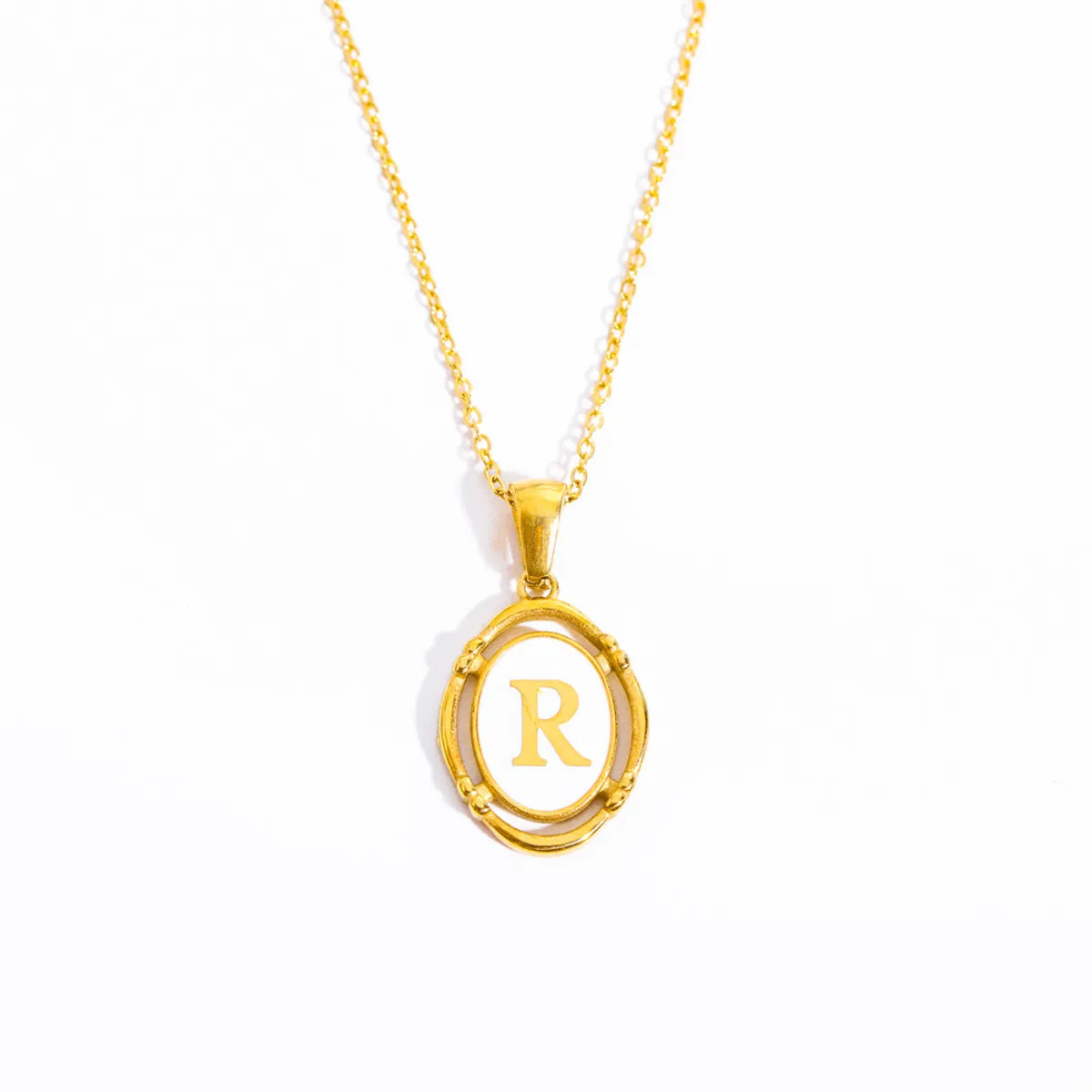 Wholesale Jewelry Lady Commute Letter 201 Stainless Steel 304 Stainless Steel 18K Gold Plated Plating Necklace