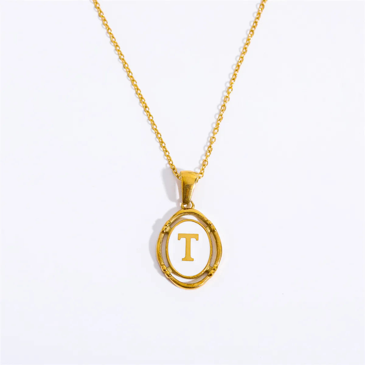 Wholesale Jewelry Lady Commute Letter 201 Stainless Steel 304 Stainless Steel 18K Gold Plated Plating Necklace