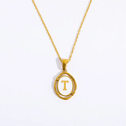 Wholesale Jewelry Lady Commute Letter 201 Stainless Steel 304 Stainless Steel 18K Gold Plated Plating Necklace