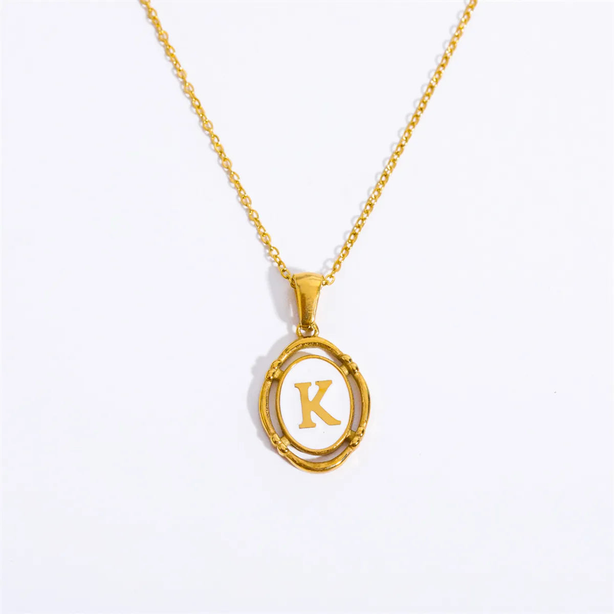 Wholesale Jewelry Lady Commute Letter 201 Stainless Steel 304 Stainless Steel 18K Gold Plated Plating Necklace